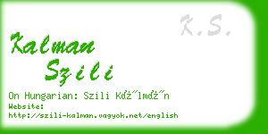 kalman szili business card